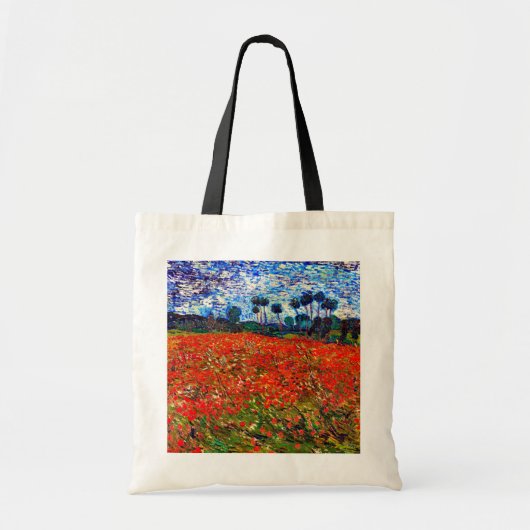 Red Flower Field, Van Gogh Tote Bag (Voorkant)