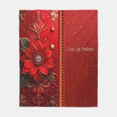 Red Flower Fleece Blanket Deken (Voorkant)