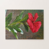 Red Flower Garden Art Puzzel (Horizontaal)