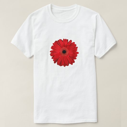 Red Flower Gerbera Photo Design T-shirt (Design voorkant)