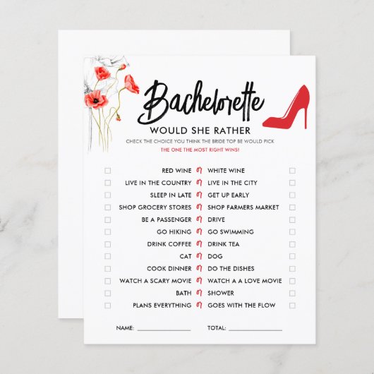 Red Flower-High-Hiel | Zou zij een beter speelspel (Voorkant / Achterkant)