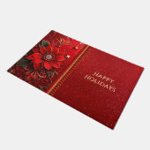 Red Flower Holiday Doormat Deurmat (Schuin)