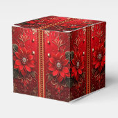 Red Flower Holiday Favor Box Bedankdoosjes (Voorkant Zijde)