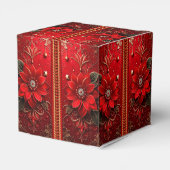 Red Flower Holiday Favor Box Bedankdoosjes (Achterkant)