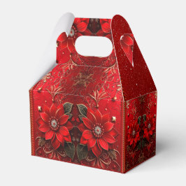 Red Flower Holiday Gift Box Bedankdoosjes