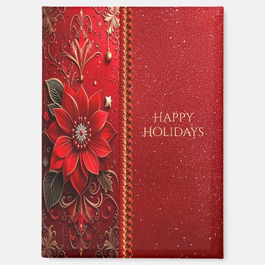 Red Flower Holiday Magnet (Voorkant)