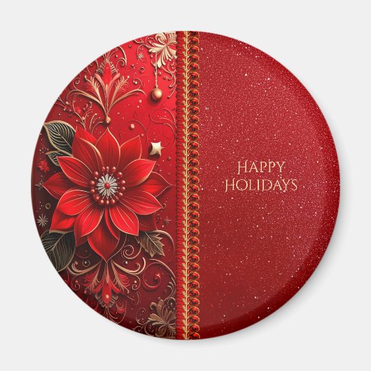 Red Flower Holiday Magnet (Voorkant)
