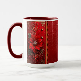 Red Flower Holiday Mug Mok