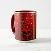 Red Flower Holiday Mug Mok (Voorkant links)