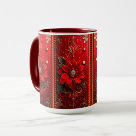 Red Flower Holiday Mug Mok