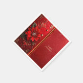 Red Flower Holiday Napkin Servet (Hoek)