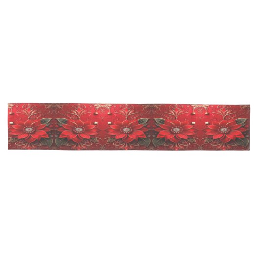Red Flower Holiday Table Runner Medium Tafelloper (Horizontaal)