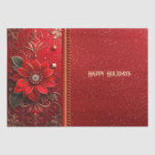 Red Flower Holiday Tissue Paper Tissuepapier (Voorkant)