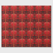 Red Flower Holiday Wrapping Paper Cadeaupapier (Vlak)