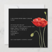 Red Flower Ik vind excuses Kaart (Voorkant)