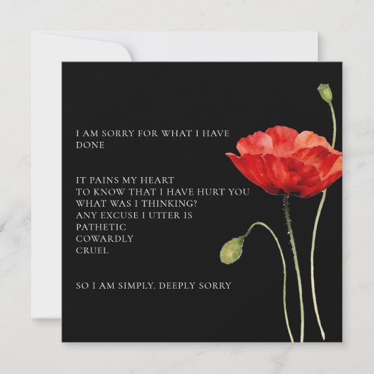 Red Flower Ik vind excuses Kaart (Voorkant)