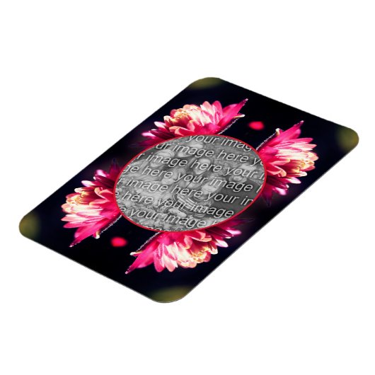 Red Flower in Sunlight Lijst Uw foto toevoegen Magneet (Linkerzijde)