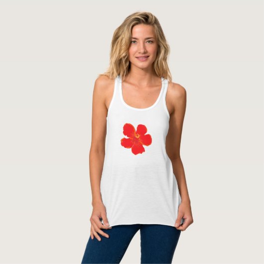 Red Flower Minimalist Tanktop (Volledige Voorkant)