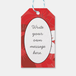 Red Flower Pattern Cadeaulabel