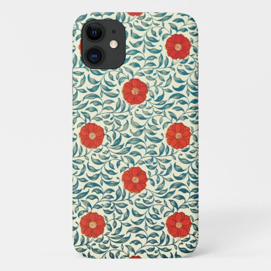 Red Flower Pattern Design-1 iPhone / iPad hoesje (Achterkant)