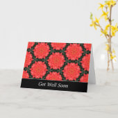 Red Flower Pattern - Goed gedaan Kaart (Gele Bloem)