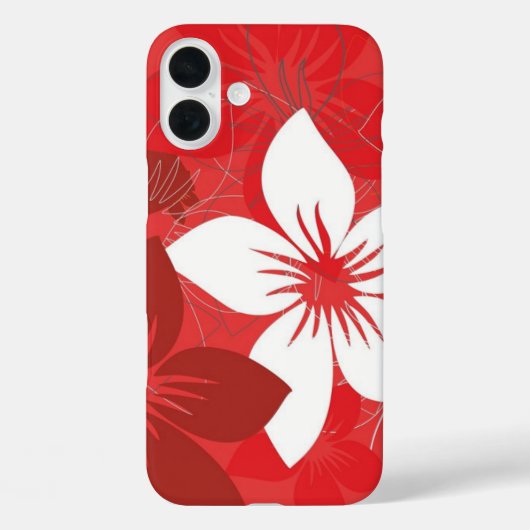 Red Flower Pattern Hoesje-Mate Samsung Galaxy Hoes (Achterkant)