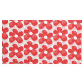 Red Flower pattern Kussensloop (Voorkant-Links)
