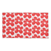 Red Flower pattern Kussensloop (Achterkant-Links)