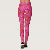 Red Flower Pattern Leggings (Achterkant)