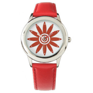Red Flower Petals Fresh Floral Blossom Horloge