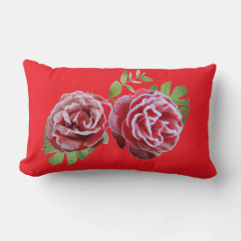 red flower pillow kussen