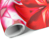 Red Flower Plumeria Pattern Cadeaupapier (Rol Hoek)