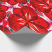 Red Flower Plumeria Pattern Cadeaupapier (Hoek)