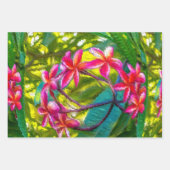 Red Flower Plumeria Pattern Inpakpapier Vel (Voorkant 2)