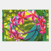 Red Flower Plumeria Pattern Inpakpapier Vel (Voorkant)