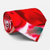 Red Flower Plumeria Pattern Stropdas (Opgerold)