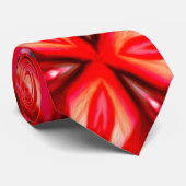 Red Flower Plumeria Pattern Stropdas (Opgerold)