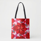 Red Flower Plumeria Pattern Tote Bag (Voorkant)