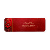 Red Flower Return Address Label (Voorkant)