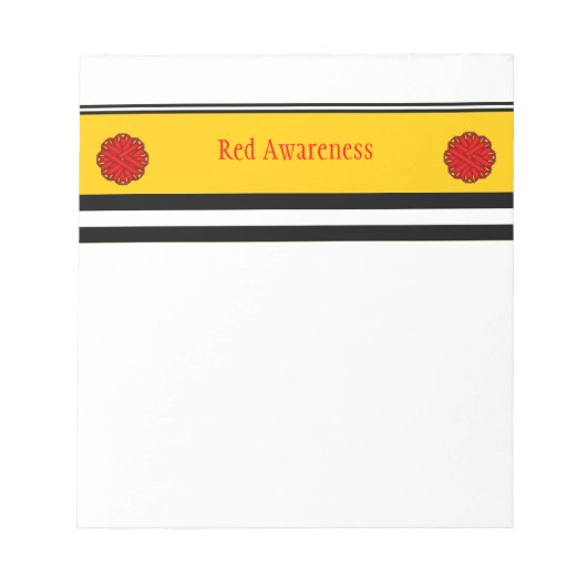 Red Flower Ribbon door Kenneth Yoncich Notitieblok (Voorkant)