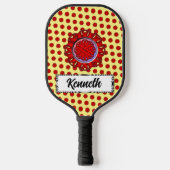 Red Flower Ribbon door Kenneth Yoncich Pickleball Paddle (Voorkant)