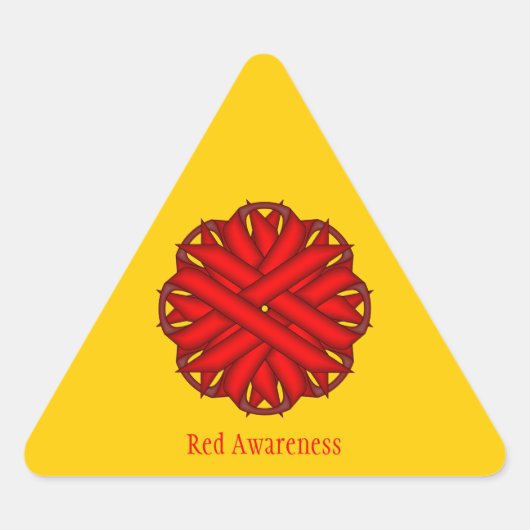 Red Flower Ribbon door Kenneth Yoncich Sticker (Voorkant)