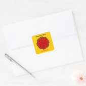 Red Flower Ribbon door Kenneth Yoncich Vierkante Sticker (Envelop)
