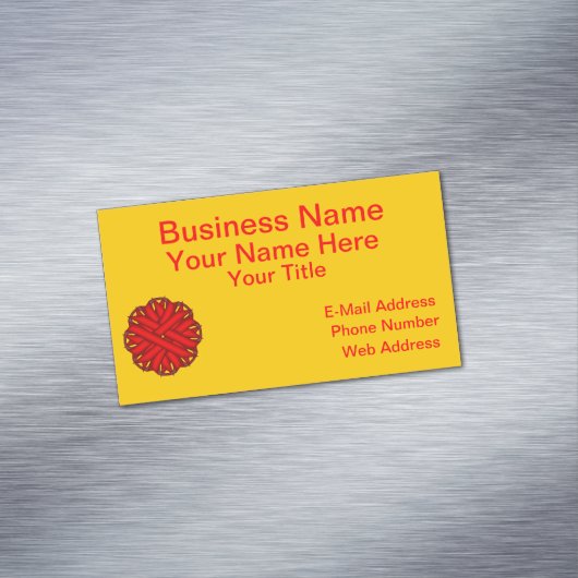 Red Flower Ribbon door Kenneth Yoncich Visitekaartje Magneet (Voorbeeld)