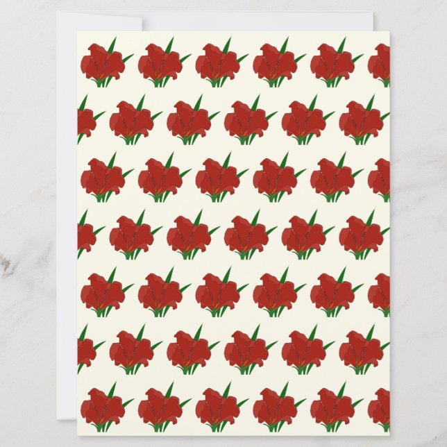 Red Flower Scrapbook Paper (Voorkant)