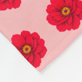 Red Flower Seamless Pattern Fleece Blanket (Hoek)