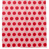 Red Flower Seamless Pattern Shower Curtain Douchegordijn (Voorkant)
