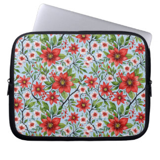 Red Flower Sky Garden Laptop Sleeve