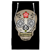 Red Flower Sugar Skull Small Gift Bag Klein Cadeauzakje (Voorkant)