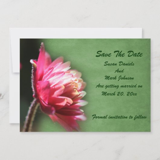 Red Flower Wedding  Save The Date (Voorkant)